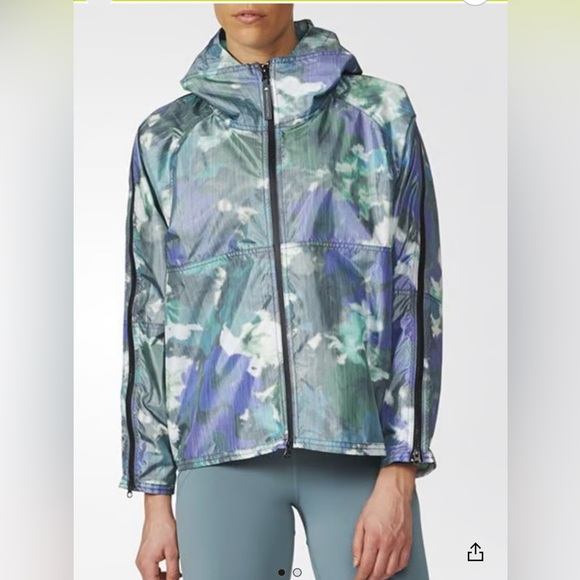 ADIDAS STELLA MCCARTNEY Sz XS Reflective Run Bloom Lightweight Oversized Jacket - Picture 1 of 14